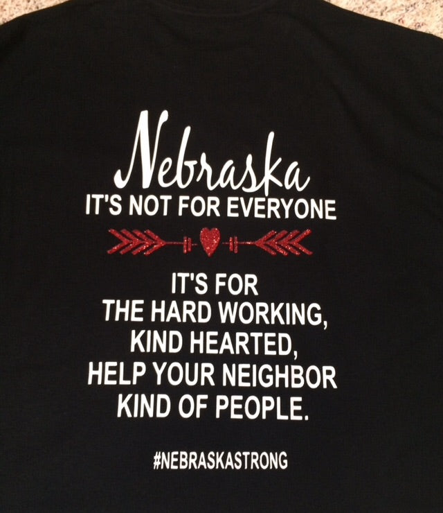 Nebraska Strong can go on the front or back