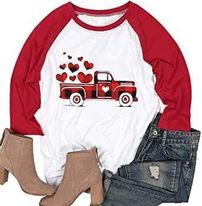 Valentines buffalo plaid truck